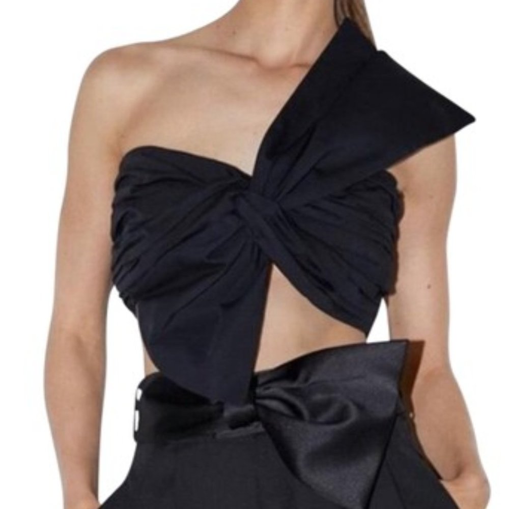 Zara Black Bow Crop Top | Size L